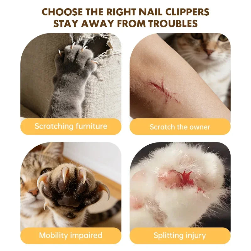 LED Light Pet Nail Clipper Cutter Grinder 2 in 1 Cat Dog Nail Trimmer Scissors Grooming Tool with Nail File
