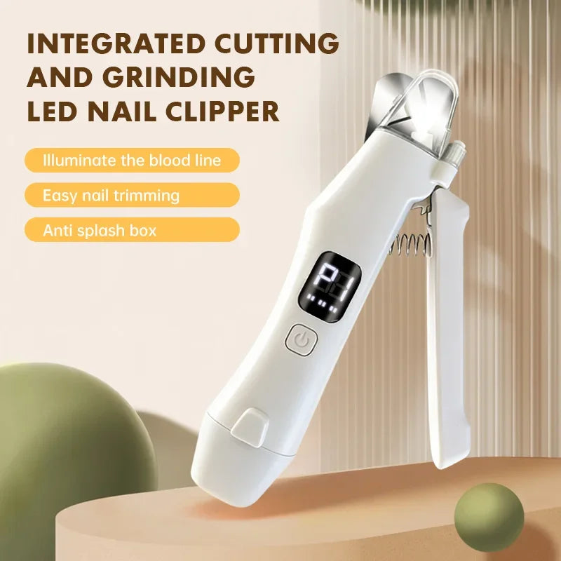 LED Light Pet Nail Clipper Cutter Grinder 2 in 1 Cat Dog Nail Trimmer Scissors Grooming Tool with Nail File