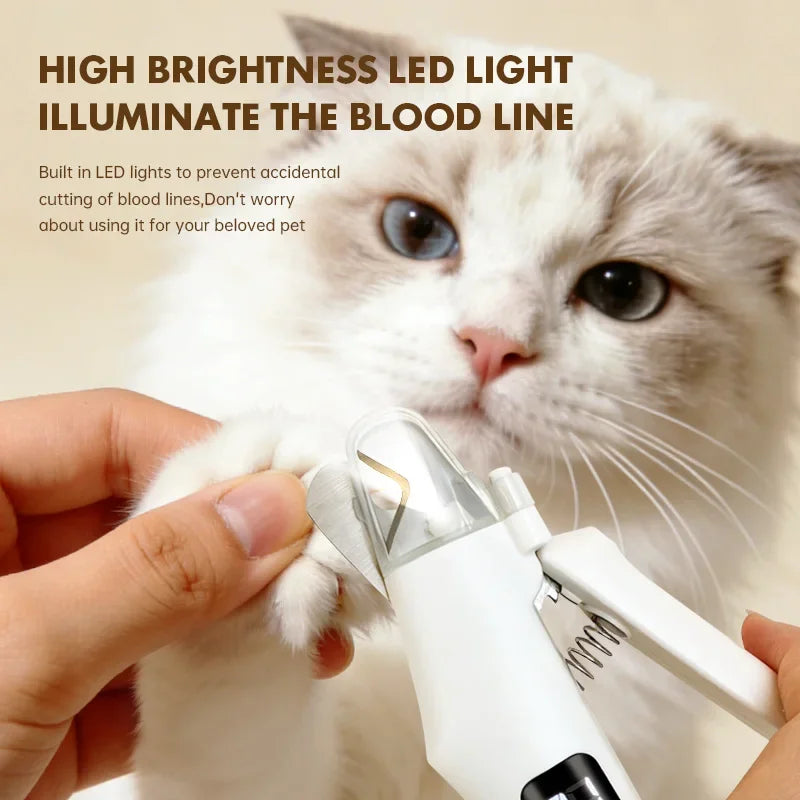 LED Light Pet Nail Clipper Cutter Grinder 2 in 1 Cat Dog Nail Trimmer Scissors Grooming Tool with Nail File
