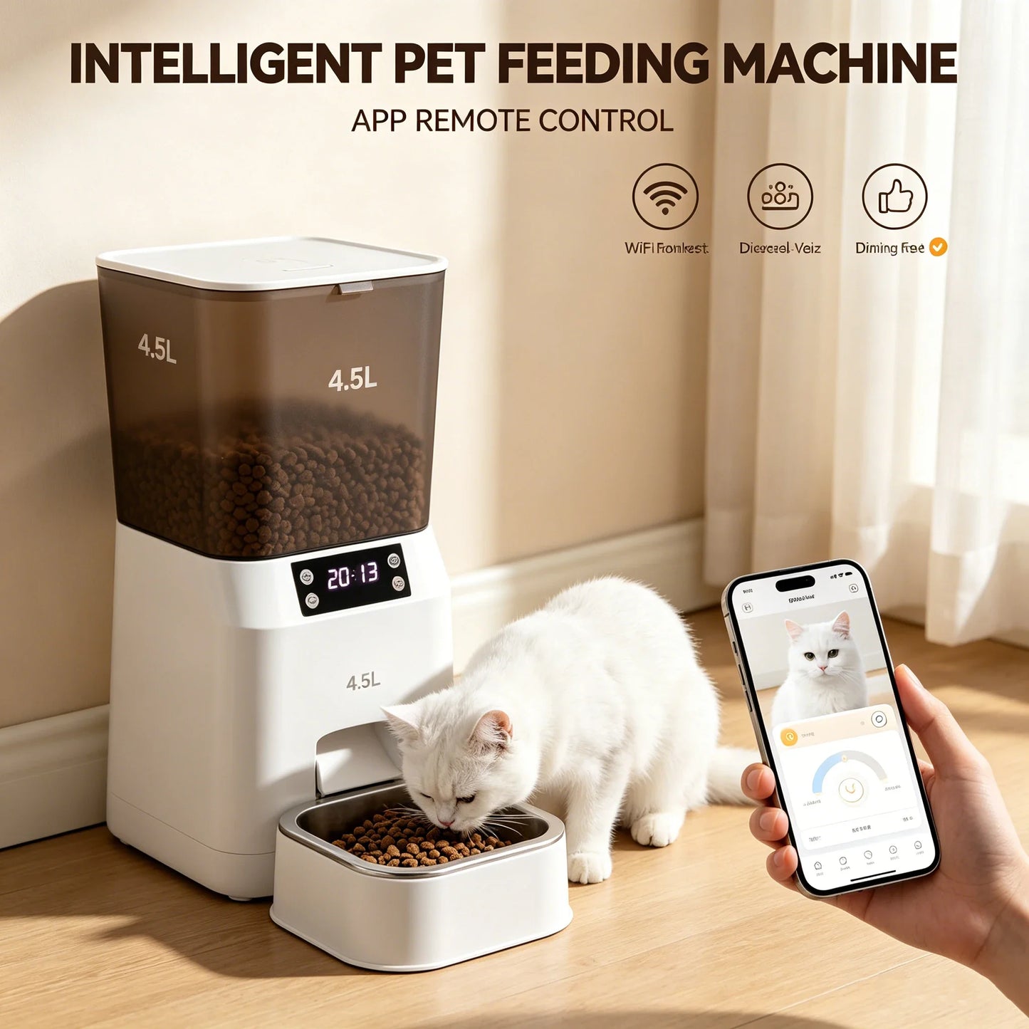 Pet Feeder,Automatic Feeder,Timed Feeder,Portion Control Feeder,Remote Control Feeder,Smart Phone Feeder
